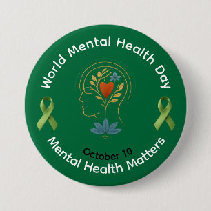 Badge Rond 7,6 Cm Bouton - Journée mondiale de la santé mentale