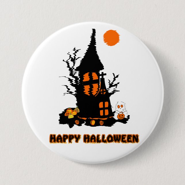 Badge Rond 7,6 Cm Bouton Joyeux Halloween (Devant)