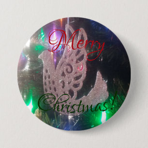 Badge Rond 7,6 Cm Bouton Joyeux Noël