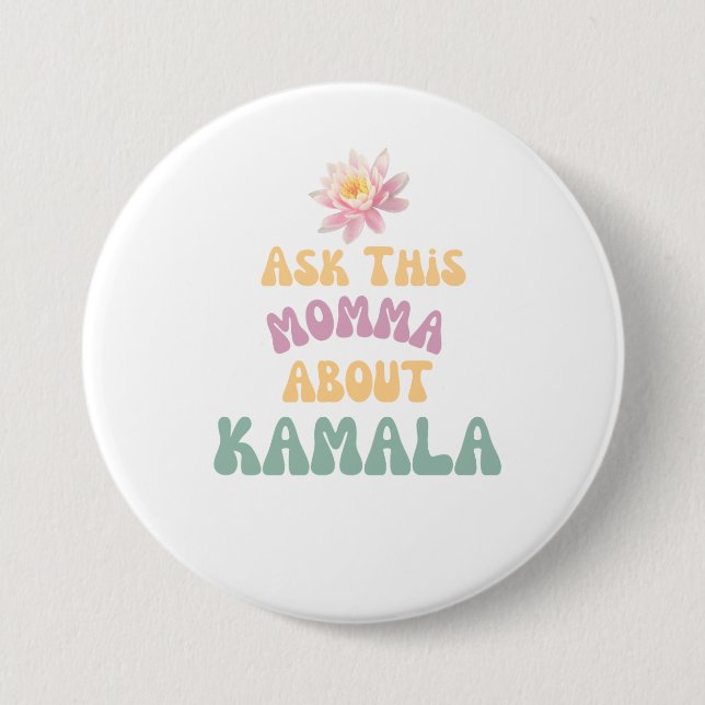 Badge Rond 7,6 Cm Bouton Kamala Harris (Devant)