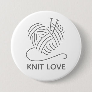 Badge Rond 7,6 Cm Bouton Knit Love