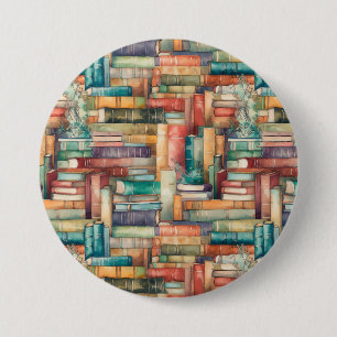 Badge Rond 7,6 Cm Bouton Livres Whimsical