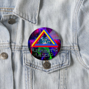Badge Rond 7,6 Cm Bouton Logo des lasers Illuminatus