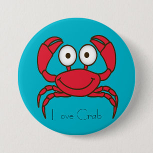 Badge Rond 7,6 Cm Bouton Love Crab
