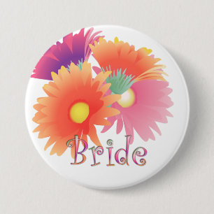 Badge Rond 7,6 Cm Bouton lumineux de mariage de jeune mariée de
