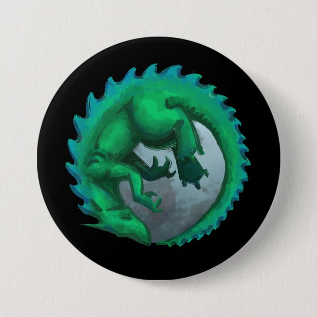 Badge Rond 7,6 Cm Bouton Lune de Dragon (Devant)