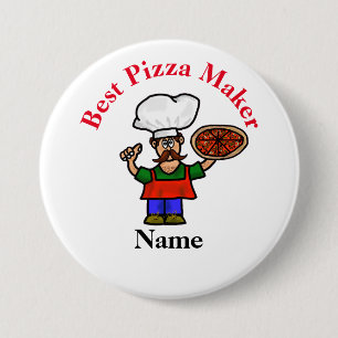 Badge Rond 7,6 Cm Bouton Meilleur fabricant de pizzas