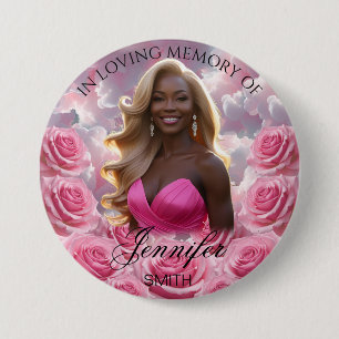 Badge Rond 7,6 Cm Bouton Mémorial de Ciel de Roses Roses Roses