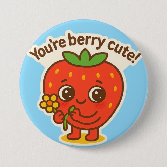 Badge Rond 7,6 Cm Bouton mignon Berry (Devant)