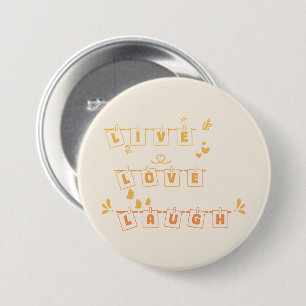 Badge Rond 7,6 Cm Bouton mignon Notedry Vive l'amour et le rire