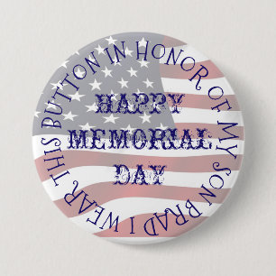 Badge Rond 7,6 Cm Bouton militaire en l'honneur de votre service