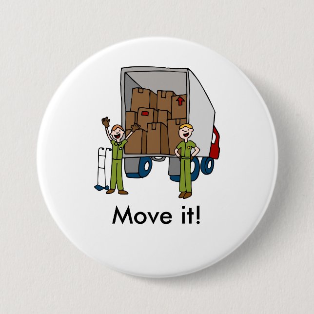 Badge Rond 7,6 Cm Bouton mobile d'hommes de camion (Devant)