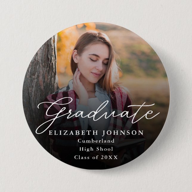 Badge Rond 7,6 Cm Bouton Moderne de script photo (Devant)