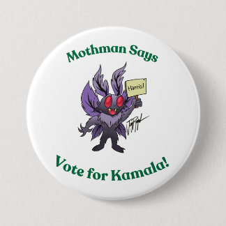 Badge Rond 7,6 Cm Bouton Mothman for Harris