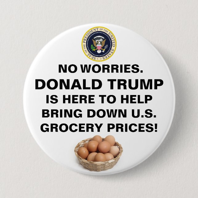 Badge Rond 7,6 Cm Bouton No Worries™ (Devant)