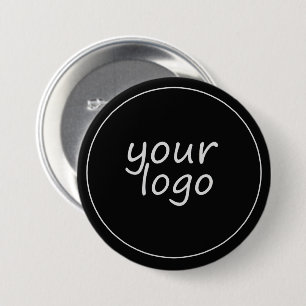 Badge Rond 7,6 Cm Bouton noir commercial Logo de l'entreprise