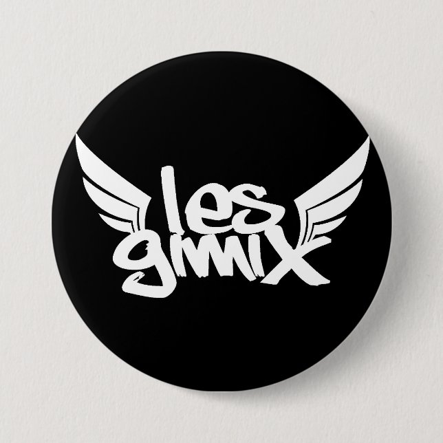 Badge Rond 7,6 Cm Bouton noir de logo de Les Gimix (Devant)