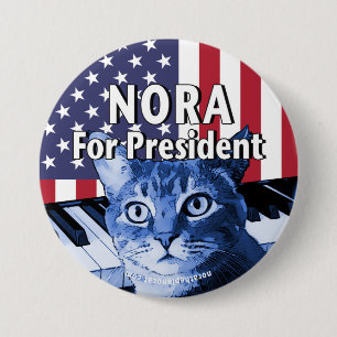 Badge Rond 7,6 Cm Bouton Nora pour Présidente en Bleu #4