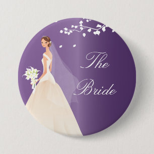 Badge Rond 7,6 Cm Bouton nuptiale de partie de jeune mariée