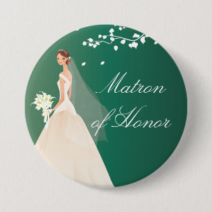 Badge Rond 7,6 Cm Bouton nuptiale de partie de jeune mariée