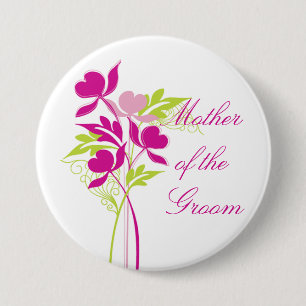 Badge Rond 7,6 Cm Bouton nuptiale élégant de partie de bouquet ros