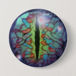 Badge Rond 7,6 Cm Bouton Oeil dragon