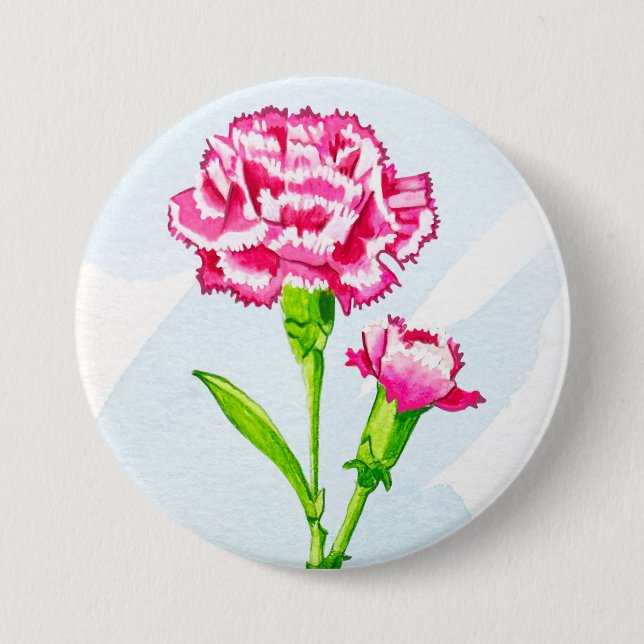 Badge Rond 7,6 Cm Bouton Œillet (Devant)