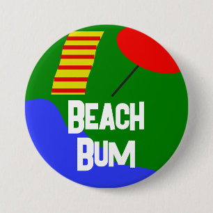 Badge Rond 7,6 Cm Bouton officiel "Beach Bum"