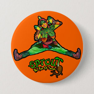 Badge Rond 7,6 Cm Bouton Orange Sprout