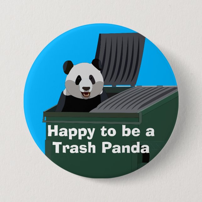 Badge Rond 7,6 Cm Bouton Panda Ordures (Devant)