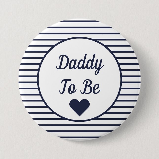Badge Rond 7,6 Cm Bouton Papa to Be Baby shower (Devant)
