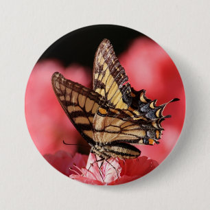 Badge Rond 7,6 Cm Bouton papillon