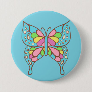 Badge Rond 7,6 Cm Bouton papillon rétro