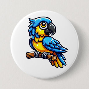Badge Rond 7,6 Cm bouton perroquet