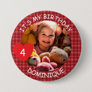 Badge Rond 7,6 Cm Bouton Personnalisable Photo, Nom Et Âge Anniversa