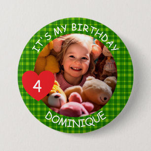 Badge Rond 7,6 Cm Bouton Personnalisable Photo, Nom Et Âge Anniversa