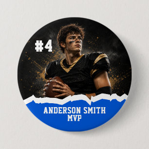 Badge Rond 7,6 Cm Bouton personnalisé avec photo de football MVP