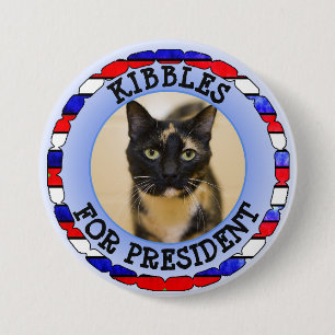 Badge Rond 7,6 Cm Bouton Personnalisé Chat pour Président