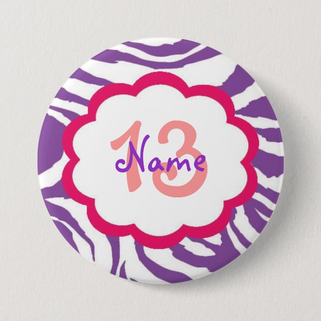 Badge Rond 7,6 Cm Bouton personnalisé d'anniversaire (Devant)
