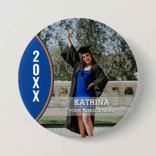 Badge Rond 7,6 Cm Bouton personnalisé de la photo de graduation oran