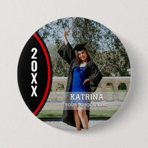 Badge Rond 7,6 Cm Bouton personnalisé de la photo de graduation rou