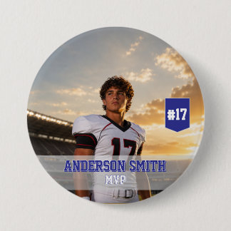 Badge Rond 7,6 Cm Bouton personnalisé MVP de football avec photo