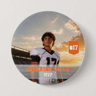 Badge Rond 7,6 Cm Bouton personnalisé MVP de football avec photo