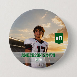 Badge Rond 7,6 Cm Bouton personnalisé MVP de football avec photo