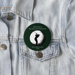 Badge Rond 7,6 Cm Bouton Personnalisé   Week-end de golf Bachelor