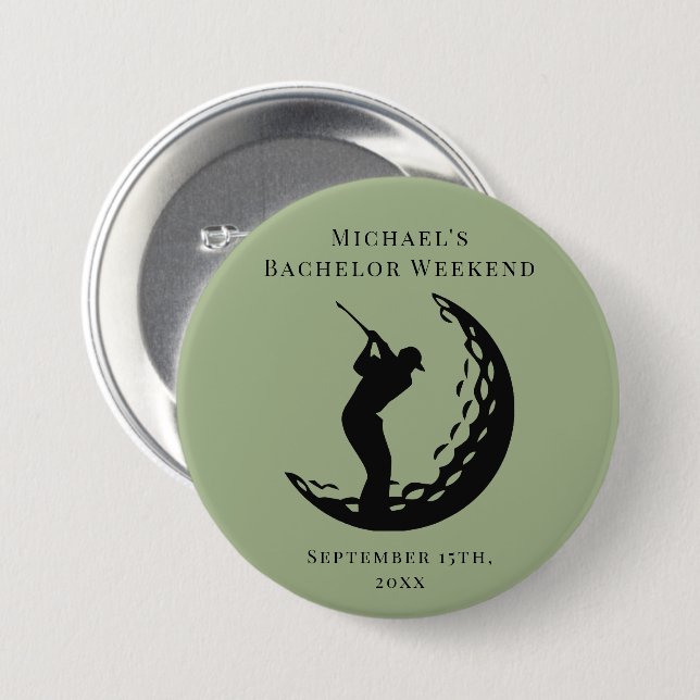 Badge Rond 7,6 Cm Bouton Personnalisé | Weekend de golf Bachelor (Devant & derrière)