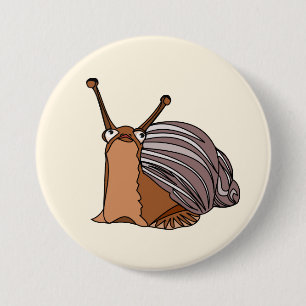 Badge Rond 7,6 Cm Bouton Petit Escargot - Votre Couleur - Texte