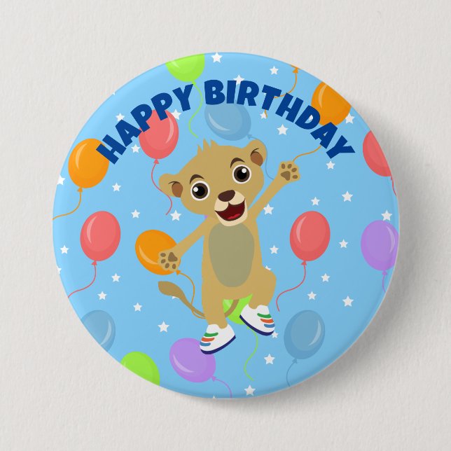 Badge Rond 7,6 Cm Bouton Petit Lion (Devant)