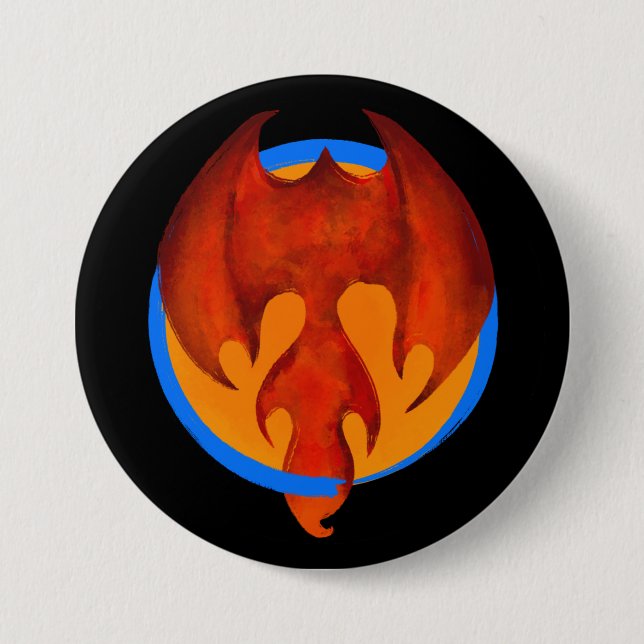Badge Rond 7,6 Cm Bouton Phoenix Soleil (Devant)