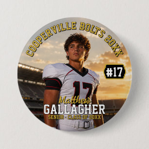 Badge Rond 7,6 Cm Bouton photo de football personnalisé